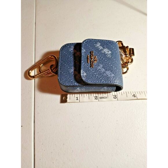 Coach Multi Attachments Case Bag Charm With Horse & Carriage Dot Print Blue 4305 - Picture 11 of 12